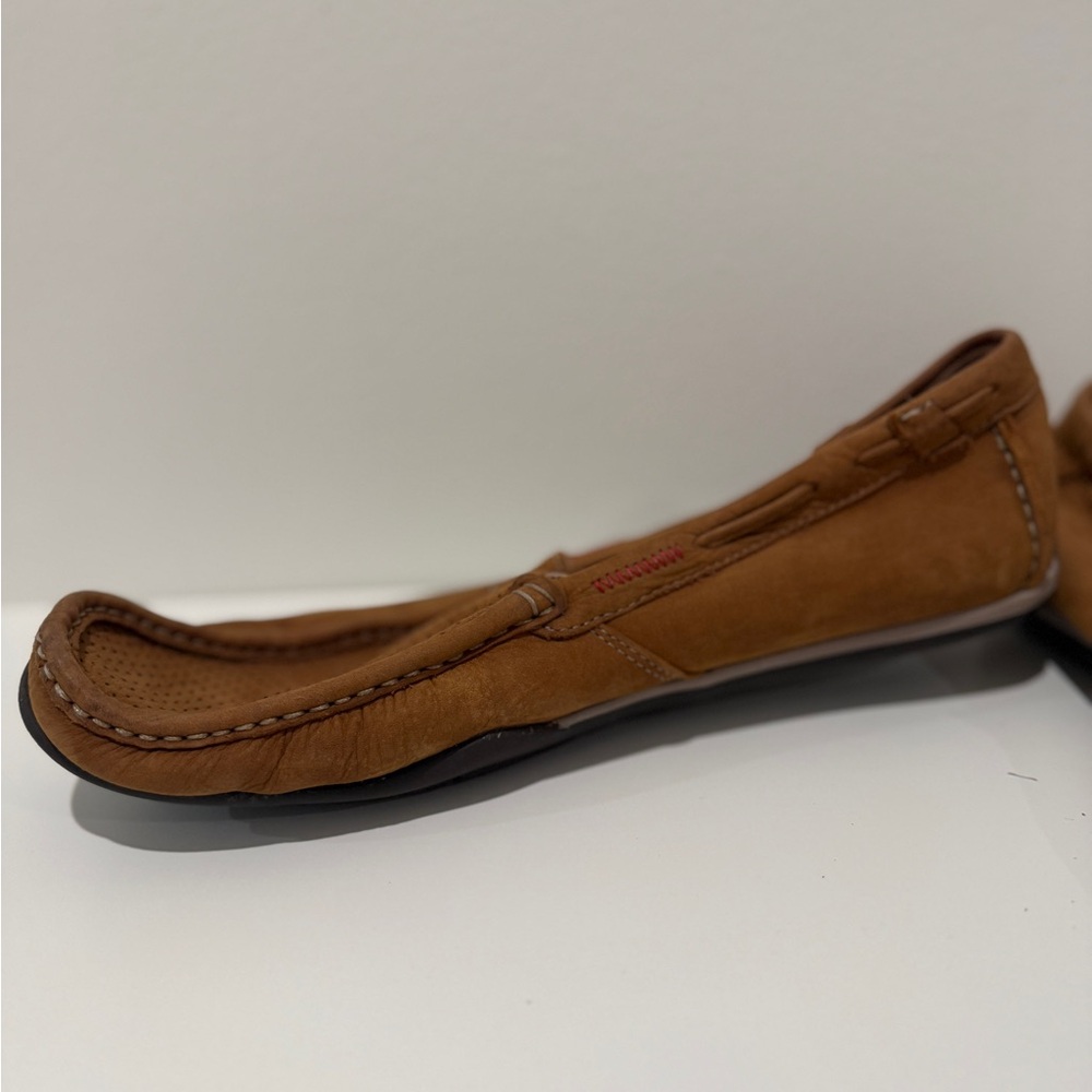 Clarks Tan Suede Slip-On Loafers - Picture 4 of 6